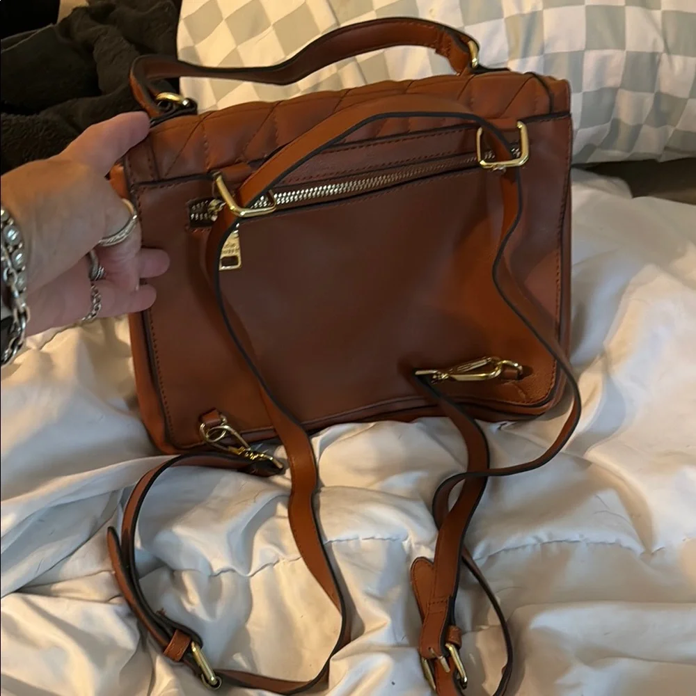 Steve Madden Brown Quilted Top Handle Shoulder Bag